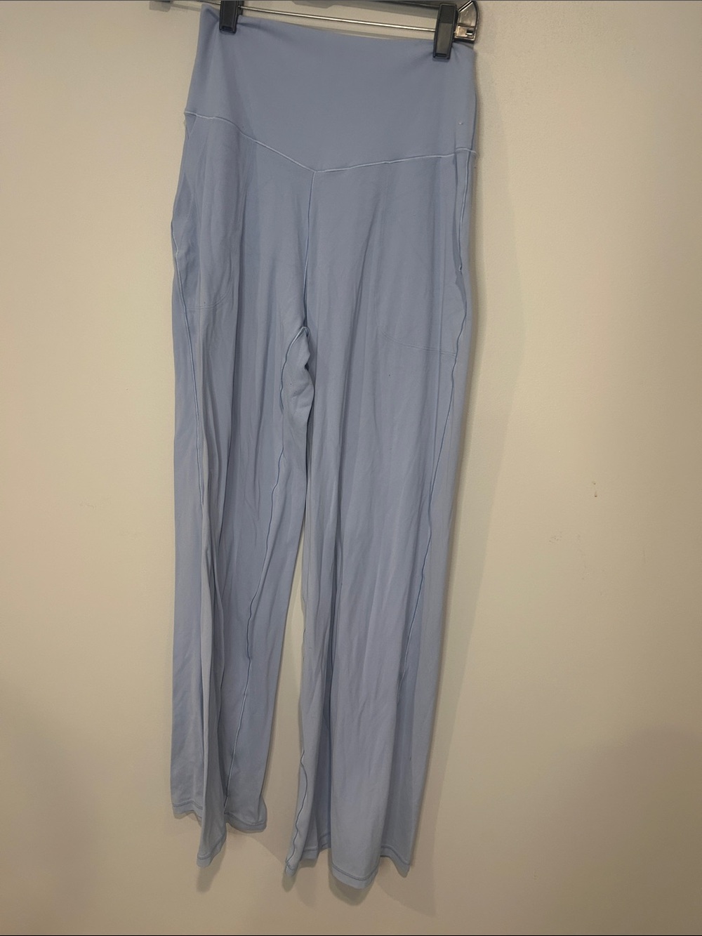 Light Blue High-Waist Wide-Leg Pants
